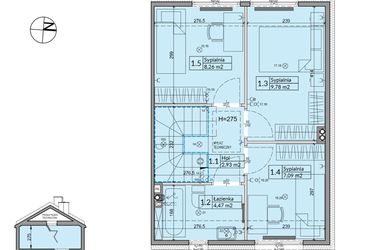 Rzut - Dom na sprzedaż 5 pokoi o powierzchni 72,7 m² - numer 22B w Osiedle Stokrotki etap 3