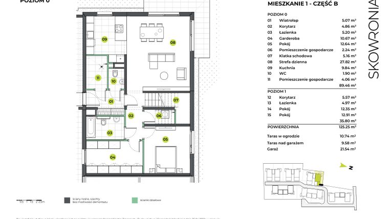 Rzut - Mieszkanie na sprzedaż 4 pokoje o powierzchni 146,8 m² - numer 2BL/1 w Skowronia