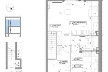 Rzut - Mieszkanie na sprzedaż 3 pokoje o powierzchni 61,95 m² - numer 56 w Boska Ksawerowska IV