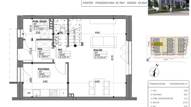 Rzut - Dom na sprzedaż 4 pokoje o powierzchni 88,58 m² - numer 19/2 w Osiedle Leśny Zakątek
