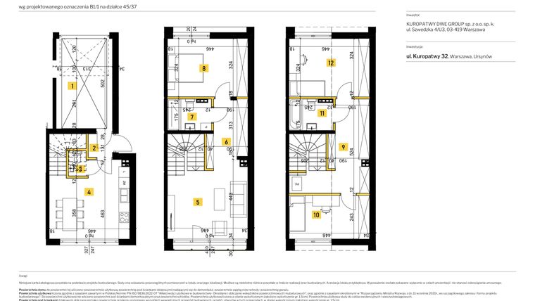 Rzut - Mieszkanie na sprzedaż 4 pokoje o powierzchni 100,27 m² - numer 1 w Kuropatwy 32