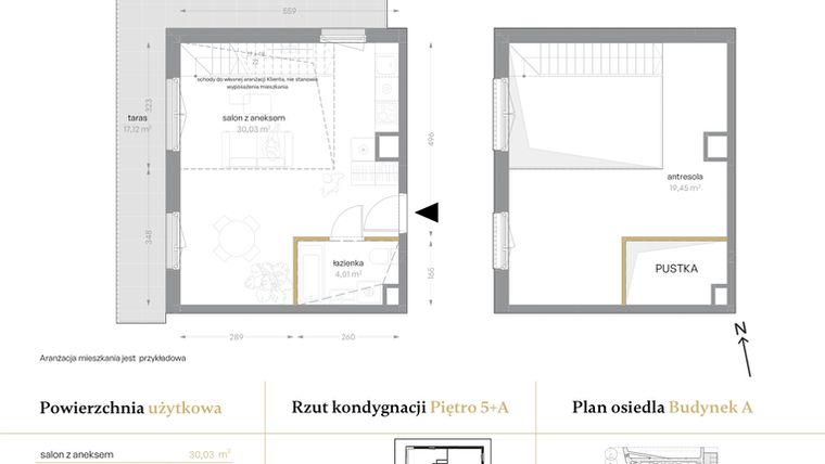 Rzut - Mieszkanie na sprzedaż 1 pokój o powierzchni 53,49 m² - numer A/67 w Królowej Jadwigi