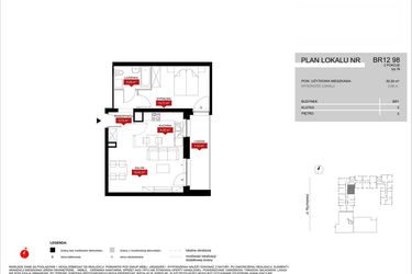 Rzut - Mieszkanie na sprzedaż 2 pokoje o powierzchni 50,59 m² - numer BR12/98 w Browary Wrocławskie 2