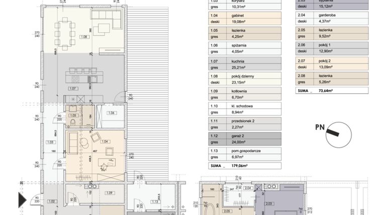 Rzut - Dom na sprzedaż 5 pokoi o powierzchni 258,26 m² - numer 12 w Eko Lake
