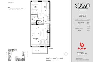 Rzut - Mieszkanie na sprzedaż 3 pokoje o powierzchni 66,22 m² - numer 9 w Gajowa bud. A
