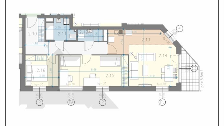 Rzut - Mieszkanie na sprzedaż 3 pokoje o powierzchni 75,17 m² - numer 10 w Residence Przewóz 41