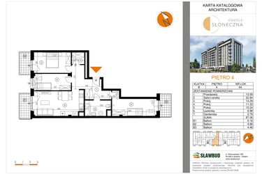 Rzut - Mieszkanie na sprzedaż 4 pokoje o powierzchni 87,06 m² - numer 94 w Osiedle Słoneczna