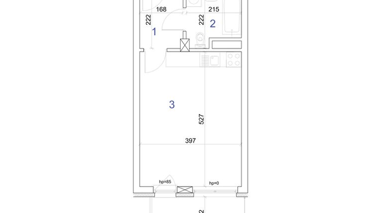 Rzut - Mieszkanie na sprzedaż 1 pokój o powierzchni 28,76 m² - numer 6A.57 w Mierzeja Wiślana etap IV