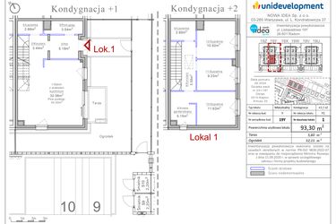 Rzut - Mieszkanie na sprzedaż 4 pokoje o powierzchni 93,3 m² - numer Y1 w Osiedle Idea Ogrody 3