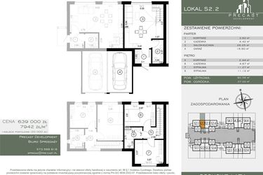 Rzut - Dom na sprzedaż 4 pokoje o powierzchni 80,47 m² - numer S2.2 w Osiedle Sosnowe Łazy