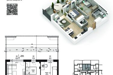 Rzut - Mieszkanie na sprzedaż 3 pokoje o powierzchni 62,1 m² - numer 3 w Piano Park etap V