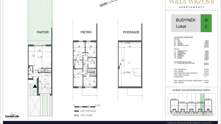 Rzut - Dom na sprzedaż 5 pokoi o powierzchni 143,18 m² - numer G2 w Willa Wrzos II