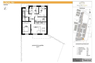 Rzut - Mieszkanie na sprzedaż 4 pokoje o powierzchni 62,73 m² - numer N7 w Villa Stoki (mieszkania)