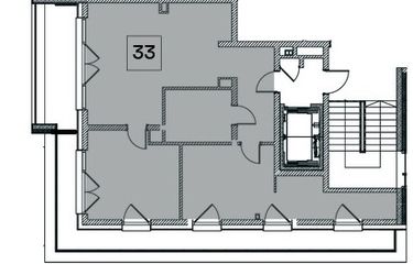 Rzut - Mieszkanie na sprzedaż 3 pokoje o powierzchni 82,72 m² - numer 33 w Odrowców 7C