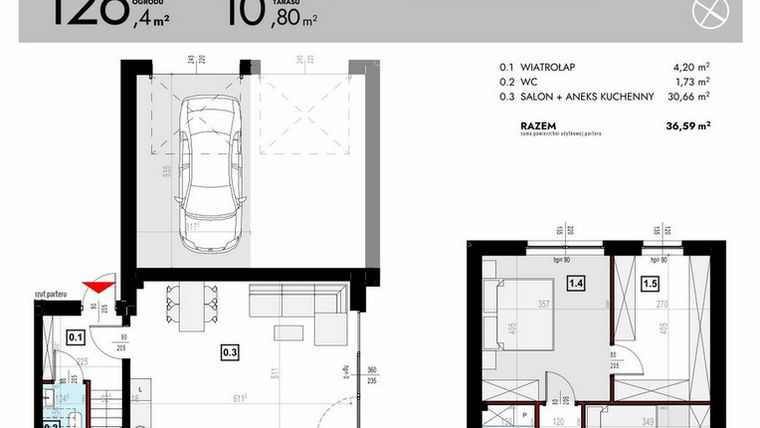 Rzut - Mieszkanie na sprzedaż 4 pokoje o powierzchni 123,06 m² - numer J9/1 w Osiedle Malarska etap VII
