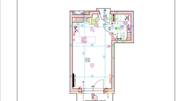 Rzut - Mieszkanie na sprzedaż 1 pokój o powierzchni 27,75 m² - numer D27 w Osiedle Zuchów