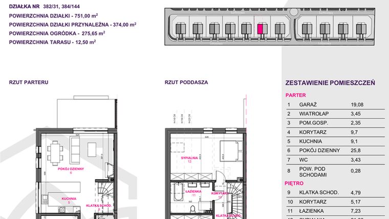 Rzut - Dom na sprzedaż 4 pokoje o powierzchni 140 m² - numer III.A6.M1 w Osiedle Kwiatowe Tarasy etap IIIA