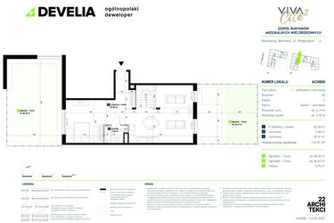 Rzut - Mieszkanie na sprzedaż 1 pokój o powierzchni 116,91 m² - numer AC0008 w Viva Cité 2