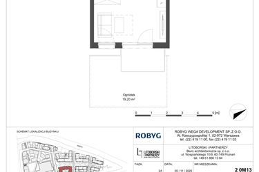 Rzut - Mieszkanie na sprzedaż 1 pokój o powierzchni 26,4 m² - numer 0M13 w Elektrovnia Garbary