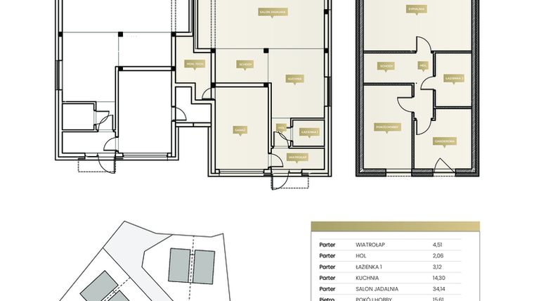 Rzut - Dom na sprzedaż 3 pokoje o powierzchni 152,02 m² - numer 3A w Na Wzgórzu 2