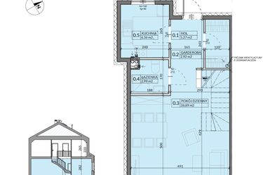 Rzut - Dom na sprzedaż 4 pokoje o powierzchni 85,77 m² - numer 12 w Ahoj Pogórze