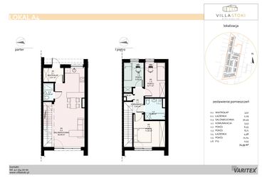 Rzut - Dom na sprzedaż 4 pokoje o powierzchni 71,55 m² - numer A4 w Villa Stoki (domy)