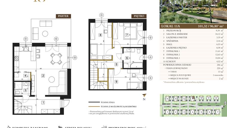 Rzut - Dom na sprzedaż 4 pokoje o powierzchni 96,8 m² - numer 11A w Lawinowa 18