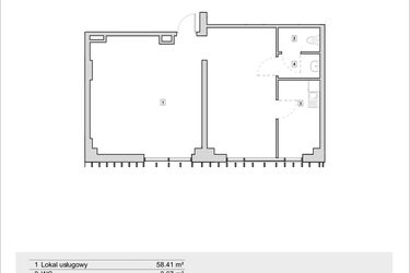 Rzut - Lokal użytkowy na sprzedaż 1 pokój o powierzchni 72,27 m² - numer H2-U-1-5 w Heyki City