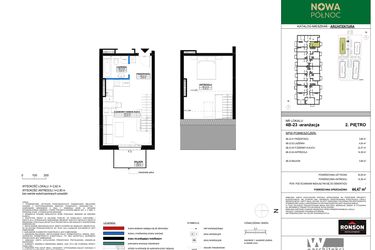 Rzut - Mieszkanie na sprzedaż 2 pokoje o powierzchni 30,02 m² - numer 4B_23 w Nowa Północ etap 2