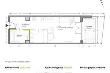 Rzut - Mieszkanie na sprzedaż 1 pokój o powierzchni 36,25 m² - numer A.052 w Żabiniec Vita