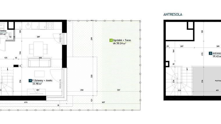 Rzut - Mieszkanie na sprzedaż 1 pokój o powierzchni 56,42 m² - numer AE0005 w Viva Cité 2