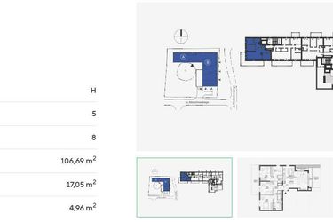 Rzut - Mieszkanie na sprzedaż 5 pokoi o powierzchni 106,69 m² - numer HB0802 w Holm House 5