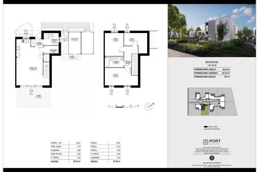 Rzut - Dom na sprzedaż 4 pokoje o powierzchni 95,7 m² - numer I.A1.B.40 w Port Drzewny