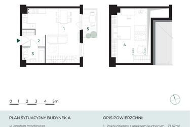 Rzut - Mieszkanie na sprzedaż 2 pokoje o powierzchni 35,41 m² - numer M27 w Park-Wojszyce