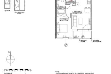 Rzut - Mieszkanie na sprzedaż 2 pokoje o powierzchni 41,99 m² - numer A.1.5.3 w Forma