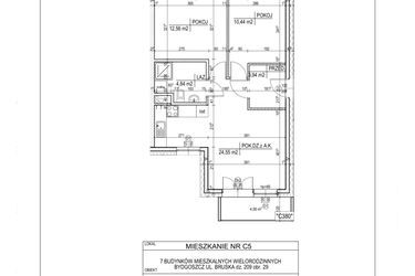 Rzut - Mieszkanie na sprzedaż 3 pokoje o powierzchni 56,33 m² - numer C5 w Bruska