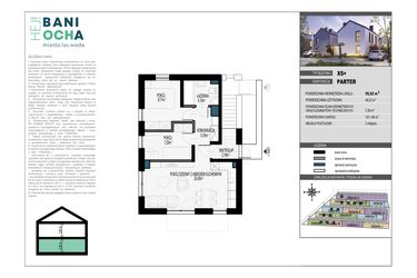 Rzut - Dom na sprzedaż 3 pokoje o powierzchni 55 m² - numer B6.1 w HEJ! Baniocha