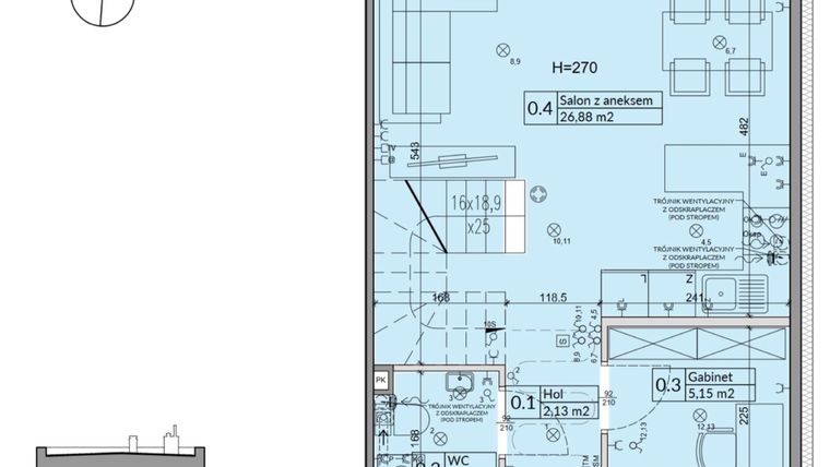 Rzut - Dom na sprzedaż 5 pokoi o powierzchni 72,7 m² - numer 32B w Osiedle Stokrotki etap 4 i 5