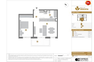 Rzut - Mieszkanie na sprzedaż 2 pokoje o powierzchni 45,06 m² - numer I.5 w Wille Biskupin II