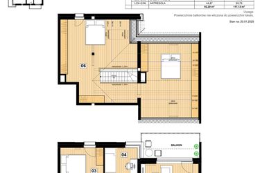 Rzut - Mieszkanie na sprzedaż 4 pokoje o powierzchni 92,2 m² - numer L-33 w Mickiewicza 21 Residence