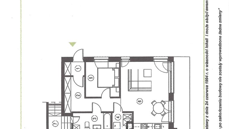 Rzut - Mieszkanie na sprzedaż 2 pokoje o powierzchni 60,47 m² - numer 10_1 w Apartamenty Sielanka