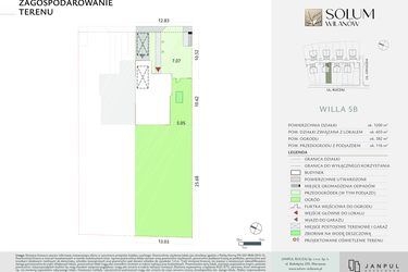 Rzut - Dom na sprzedaż 5 pokoi o powierzchni 156,64 m² - numer 5B w Solum Wilanów