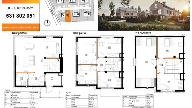 Rzut - Dom na sprzedaż 5 pokoi o powierzchni 130,28 m² - numer 14 w Zacisze Ursynów