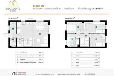 Rzut - Dom na sprzedaż 4 pokoje o powierzchni 85,31 m² - numer 34/2 w Szczodre Domy
