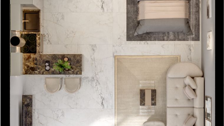 Rzut - Mieszkanie na sprzedaż 1 pokój o powierzchni 39,53 m² - numer B2/6/93 w GEMINI G-7