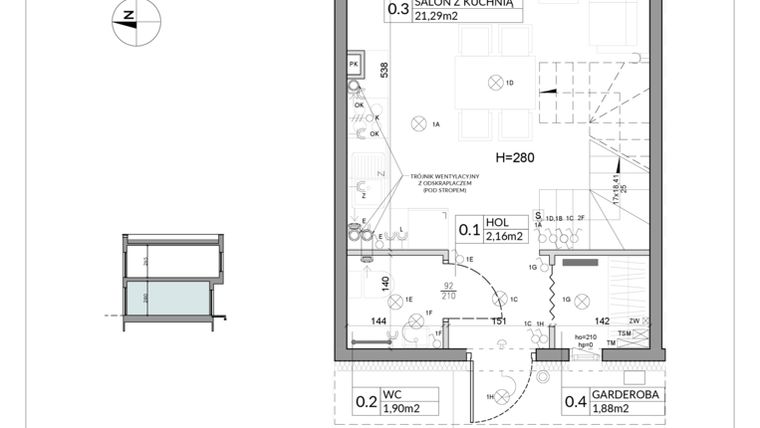 Rzut - Dom na sprzedaż 3 pokoje o powierzchni 62,16 m² - numer 18 w Boska Ksawerowska 2 etap 2
