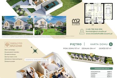 Rzut - Dom na sprzedaż 4 pokoje o powierzchni 117 m² - numer 5 w Osiedle Pod Brzozami etap II