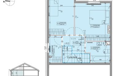 Rzut - Dom na sprzedaż 3 pokoje o powierzchni 71,32 m² - numer 40A w Ogrody Przyjaciół 5 etap IV