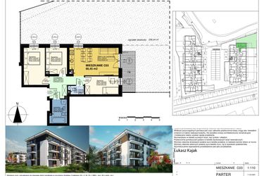 Rzut - Mieszkanie na sprzedaż 4 pokoje o powierzchni 66,45 m² - numer C03 w Duo Park