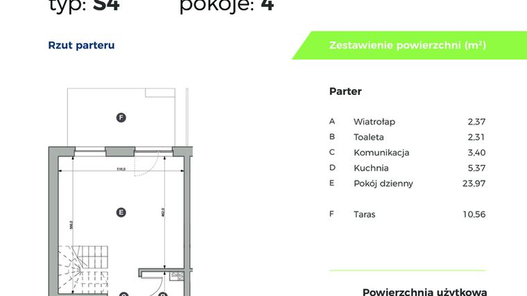 Rzut - Mieszkanie na sprzedaż 4 pokoje o powierzchni 74,21 m² - numer J10A w Osiedle Sady